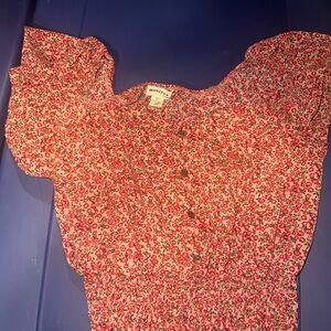 Monteau Red and Pink Floral Top